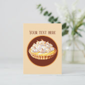 Niedliche Lemon Meringue Pie-Nachricht Postkarte (Stehend Vorderseite)