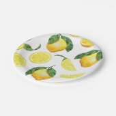 Niedliche Lemon Musterpapier-Teller Pappteller (Schrägansicht)