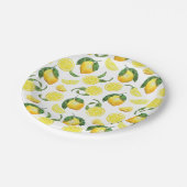 Niedliche Lemon Musterpapier-Teller Pappteller (Schrägansicht)