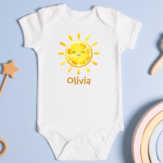 Niedliche Lemon Sun und Sonnenschirme Baby Strampler