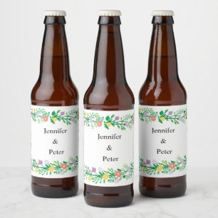 NIEDLICHE LEMON- UND BLUME-FLORALDEKOUTION BIERFLASCHENETIKETT