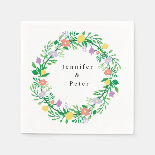 NIEDLICHE LEMON- UND BLUME-FLORALDEKOUTION SERVIETTE (Vorderseite)