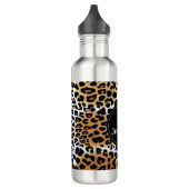 Niedliche Leopard Animal Print Personalisiert Edelstahlflasche (Links)