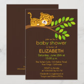 Niedliche Leopard Baby Dusche Einladung (Vorne/Hinten)