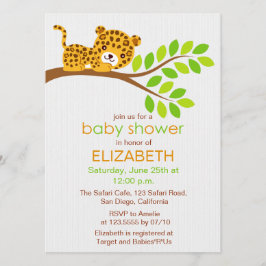 Niedliche Leopard Baby Dusche Einladung