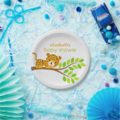 Niedliche Leopard Baby Duschpapierplatte Pappteller (Party)