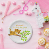 Niedliche Leopard Baby Duschpapierplatte Pappteller (Party)