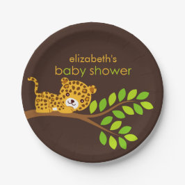 Niedliche Leopard Baby Duschpapierplatte Pappteller