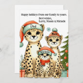 Niedliche Leopard-Familie Personalisiert Feiertagskarte (Vorne/Hinten)
