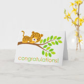 Niedliche Leopard-Grußkarte Karte (Gelbe Blume)