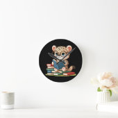 Niedliche Leopard-Lesart Runde Wanduhr (Zuhause)