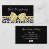 Niedliche Leopard Print Boutique Hübsch Gelbe Schl Visitenkarte (Vorne/Hinten)