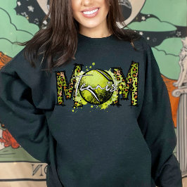 Niedliche Leopard Print Tennis Mama Sweatshirt