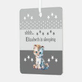 Niedliche Leoparden, deren Name bedeutet, in Grau Ornament Aus Metall (Vorderseite links)