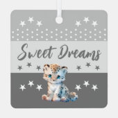 Niedliche Leoparden, deren Name bedeutet, in Grau Ornament Aus Metall (Rückseite)