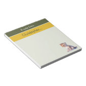 Niedliche Leoparden individuelle Name Grüne Kinder Notizblock (angewinkelt)