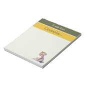 Niedliche Leoparden individuelle Name Grüne Kinder Notizblock (Rotiert)