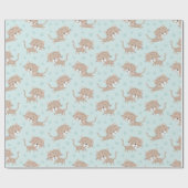 Niedliche Leoparden und Fußspuren Geschenkpapier (Flach)