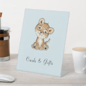 Niedliche Leopardenkarten und Geschenke Blau Sockelschild (In SItu)