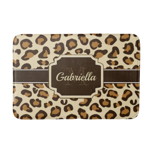 Niedliche Leopardrucke Badematte (Vorderseite)