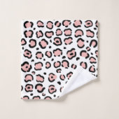 Niedliche Leopardrucke Badhandtuch Set (Waschlappen)