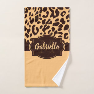 Niedliche Leopardrucke Badhandtuch Set