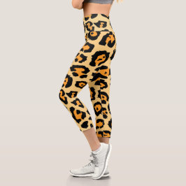 Niedliche Leopardrucke Capri Leggings