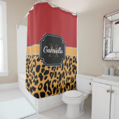Niedliche Leopardrucke Duschvorhang (Beispiel)