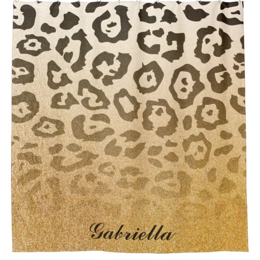 Niedliche Leopardrucke Duschvorhang (Vorderseite)