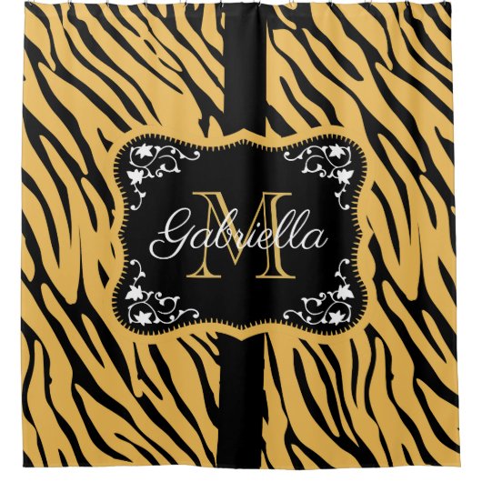 Niedliche Leopardrucke Duschvorhang (Vorderseite)