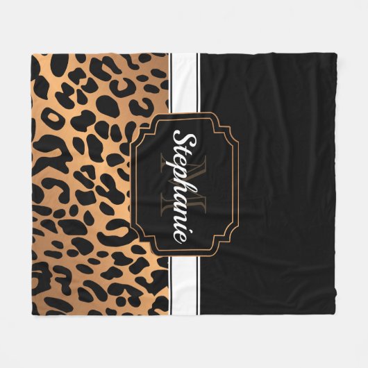 Niedliche Leopardrucke Fleecedecke (Vorderseite (Horizontal))