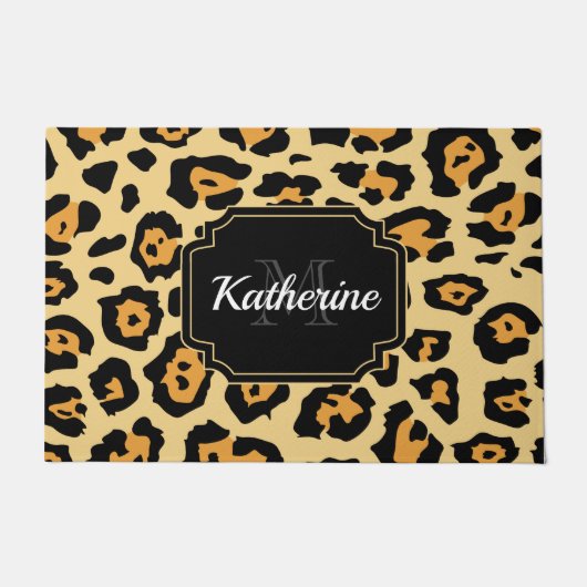 Niedliche Leopardrucke Fußmatte (Vorderseite)