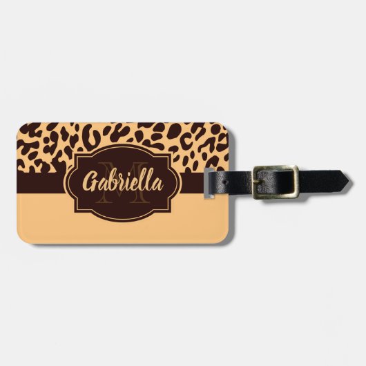 Niedliche Leopardrucke Gepäckanhänger (Vorderseite horizontal)