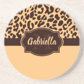 Niedliche Leopardrucke Getränkeuntersetzer (Vorne)