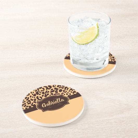 Niedliche Leopardrucke Getränkeuntersetzer (Seite)