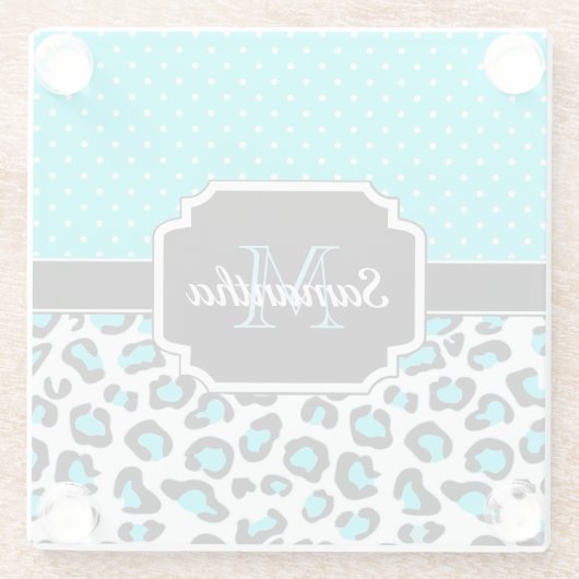 Niedliche Leopardrucke Glasuntersetzer (Rückseite)