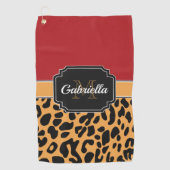 Niedliche Leopardrucke Golfhandtuch (Vorderseite)