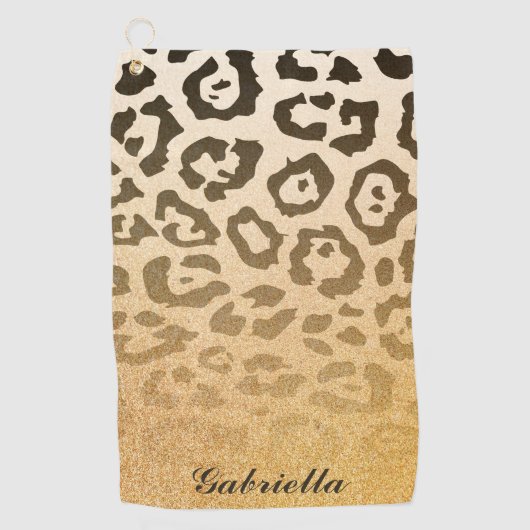 Niedliche Leopardrucke Golfhandtuch (Vorderseite)