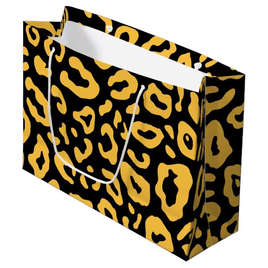 Niedliche Leopardrucke Große Geschenktüte (Vorderseite Schrägansicht)