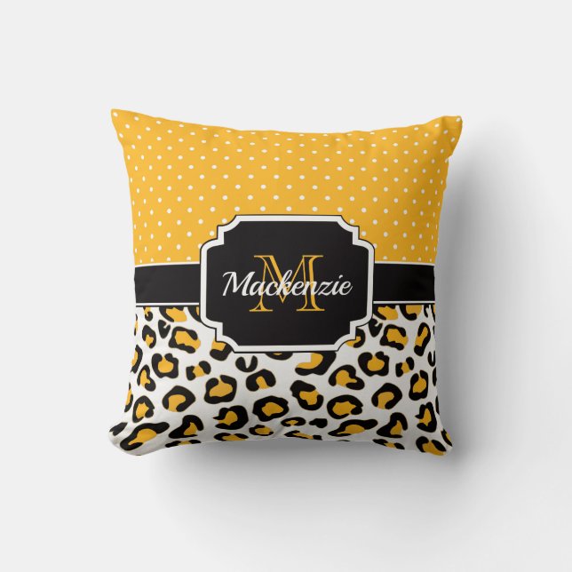 Niedliche Leopardrucke Kissen (Vorderseite)