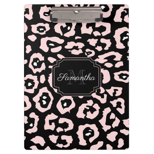 Niedliche Leopardrucke Klemmbrett (Vorderseite)