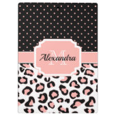 Niedliche Leopardrucke Klemmbrett (Rückseite)