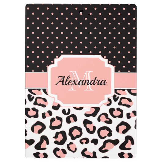 Niedliche Leopardrucke Klemmbrett (Rückseite)