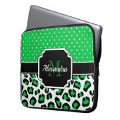 Niedliche Leopardrucke Laptopschutzhülle (Vorderseite Links)
