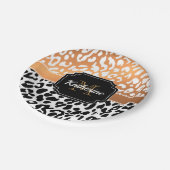 Niedliche Leopardrucke Pappteller (Schrägansicht)