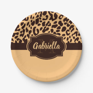Niedliche Leopardrucke Pappteller
