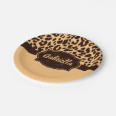 Niedliche Leopardrucke Pappteller (Schrägansicht)