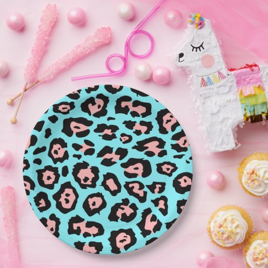 Niedliche Leopardrucke Pappteller (Party)