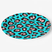 Niedliche Leopardrucke Pappteller (Schrägansicht)