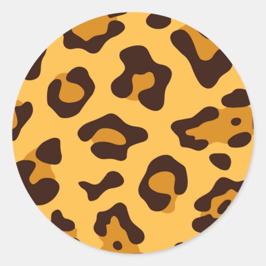 Niedliche Leopardrucke Runder Aufkleber (Vorderseite)